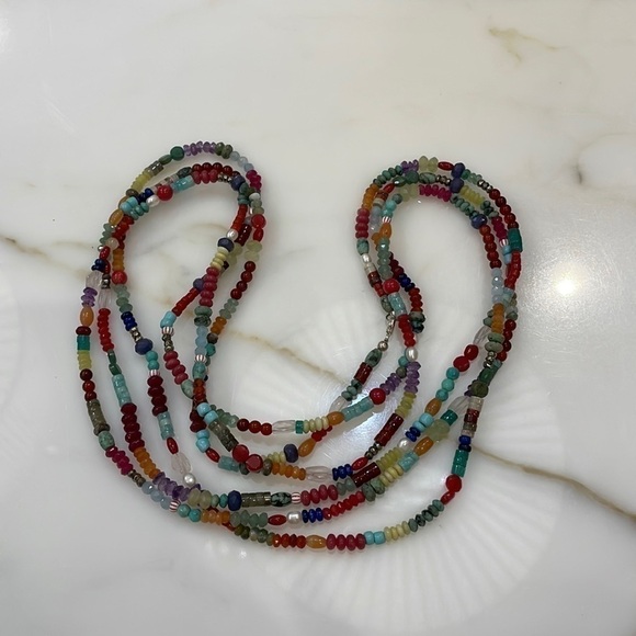 Sundance Catalog Turquoise, Coral & Multi Stone Long Necklace—Gorgeous!! NEW! - Picture 9 of 11